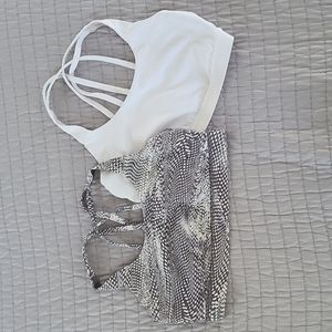 Lululemon Energy Sports Bras - solid white and snake print
